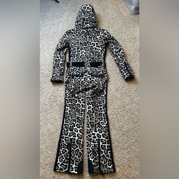 Goldbergh Ski Suit Jumpsuit Lynx Jaguar Leopard Roar Print US 8 Brown Black - Picture 11 of 11